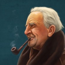 J.R.R.Tolkien - retrato. Un proyecto de Ilustración tradicional e Ilustración de retrato de Rubén Megido - 05.01.2019