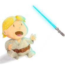 Luke Skywalker baby.. Un proyecto de Ilustración digital de Cristian Iborra Pinero - 07.01.2019
