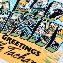 Greetings From Ha Tachana. Un proyecto de Ilustración tradicional, Dirección de arte, Diseño gráfico, Serigrafía, Lettering y Dibujo de Ink Bad Company - 09.01.2019