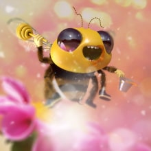 Be like a Bee. 3D, Art Direction, Character Design, Digital Illustration, 3D Modeling, and 3D Character Design project by Guille Amengual - 01.14.2019