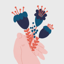 Flores & manos. Ilustração tradicional e Ilustração digital projeto de Sabina Alcaraz - 18.01.2019