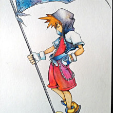 Sora (Kingdom Hearts). Un proyecto de Ilustración tradicional de Laura Orcera Perez - 18.01.2019