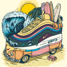 Air Max 1/97 Sean Wotherspoon. Traditional illustration project by Marcos Cabrera - 01.23.2019