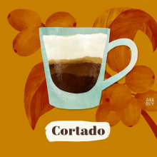 Café. Design, Traditional illustration, Advertising, Fine Arts, Cooking, Graphic Design, Infographics, Creativit, Digital Illustration, and Watercolor Painting project by Ana Rey - 01.23.2019
