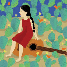 Niña del canto Violeta Ein Projekt aus dem Bereich Traditionelle Illustration und Digitale Illustration von Joanna Canas Verdes - 26.09.2016