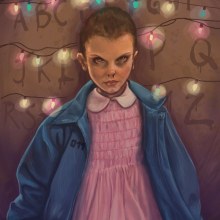 Stranger things. Traditional illustration, Drawing, and Digital Illustration project by Rebeca Castillo - 01.29.2019