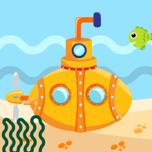 Yellow submarine. Animation und Webdesign project by Diana Caicedo - 30.01.2019