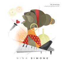 Nina Simone. Un proyecto de Diseño gráfico e Ilustración digital de Oscar Raúl Muñoz Portela - 02.02.2019