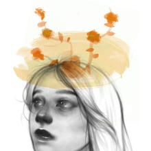 Be sure to wear flowers in your head. Ilustração tradicional, Desenho, Ilustração digital, e Desenho artístico projeto de Leticia Platero Suárez - 05.02.2019