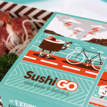 SUSHI GO PACKAGING. Ilustração tradicional, Design gráfico, e Packaging projeto de Alberto Ojeda - 08.02.2019