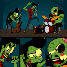 Mi Proyecto del curso: Ilustración para no ilustradores: Zombies Rockabilly. Un proyecto de Ilustración vectorial de Mario Franco - 10.02.2019