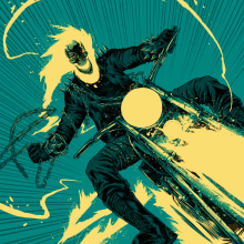Ghost Rider. Traditional illustration, Comic, Drawing, and Digital Illustration project by Jose Real Lopez - 02.11.2019