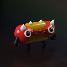 Mr Hot Dog. Een project van 3D, 3D-animatie y 3D-karakterontwerp van Iván Prieto Garrido - 14.02.2019