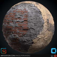 Material Blending - Brick Wall. 3D, and Video Games project by Angel Fernandes - 09.16.2018