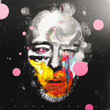 The dream - Thom Yorke. Un proyecto de Ilustración tradicional, Dirección de arte, Diseño gráfico, Pintura, Collage, Diseño de carteles, Ilustración digital e Ilustración de retrato de Rachel Demetz - 15.02.2019