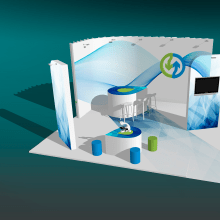 Diseño de Stand para EMASESA, empresa pública del agua de Sevilla. Un proyecto de Diseño gráfico y Arquitectura interior de Antonio Gaga - 22.02.2019