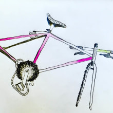 dumped bike. illustration. Traditional illustration project by lenys lópez - 01.15.2019