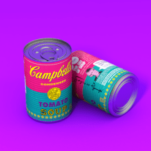 Campbell's Tomato Soup. Photograph, 3D, Art Direction, Graphic Design, Industrial Design, Product Photograph, Photographic Lighting, Digital Illustration, and 3D Modeling project by Harry Sequini - 02.26.2019