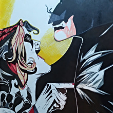 Batman vs Harley Quinn - Pilot y rotuladores. Traditional illustration, Drawing, and Artistic Drawing project by Jonny GC - 02.27.2019