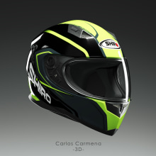 Shiro SH-881 Helmet. Un proyecto de 3D, Diseño de automoción, Diseño industrial y Modelado 3D de Carlos Carmena García-Bermejo - 26.02.2019