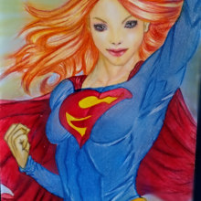 Supergirl NEW 52 - Lapices de colores. Traditional illustration, Pencil Drawing, Drawing, and Artistic Drawing project by Jonny GC - 03.01.2019