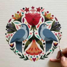 Two birds Co-working. Un proyecto de Pintura de Maya Hanisch - 08.12.2018