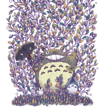 Totoro, semillas mágicas . Un proyecto de Ilustración digital de Roberto Nieto - 13.03.2019