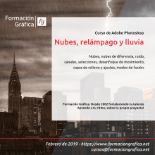 Filtros en Photoshop: Nubes, Relámpago y Lluvia. Design, Education, Graphic Design, and Digital Photograph project by Formación Gráfica - 02.18.2019