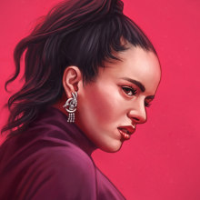 Rosalía - retrato. Un proyecto de Ilustración tradicional e Ilustración de retrato de Rubén Megido - 15.03.2019