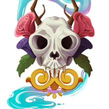 Skull Collection. Traditional illustration, and Digital Illustration project by Tanit Castán - 03.16.2019