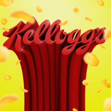 Kellogs refining logo. Een project van  Ontwerp, 3D,  Br, ing en identiteit,  Belettering, Logo-ontwerp y  3D-modellering van Jorge Eduardo Cuesta Aranda - 20.03.2019