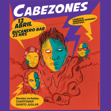 Cartel PARA CABEZONES. Projekt z dziedziny Trad, c i jna ilustracja użytkownika Matias Verteramo - 20.03.2019