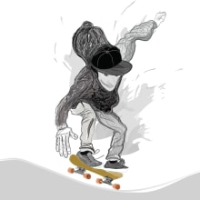 Skater. Street Art, Sketching, Creativit, and Digital Illustration project by Marcelo Espiñeira De Angelis - 03.22.2019