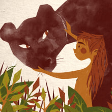 Proyecto El Libro de la Selva. Ilustração infantil projeto de Cris Ramos - 24.03.2019