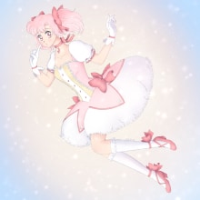 Madoka Moon. Design, Traditional illustration, Character Design, Fine Arts, Comic, Creativit, Drawing, and Digital Illustration project by Leire Gajate - 11.09.2018