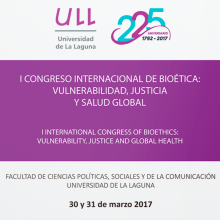 ULL | I Congreso Internacional de Bioética: Vulnerabilidad, Justicia y Salud . Graphic Design project by Cristina Almansa - 03.30.2017