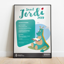 SANT JORDI 2019 a Bigues i Riells. Un proyecto de Diseño, Diseño de personajes, Ilustración vectorial, Dibujo y Diseño de carteles de albert porras - 03.04.2019