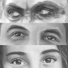 Ojos a lápiz. Pencil Drawing, Drawing, Portrait Drawing, Realistic Drawing, and Artistic Drawing project by Valle Siles - 04.10.2019