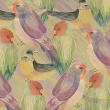 Empapelado de pájaros coloridos. Un proyecto de Ilustración tradicional y Decoración de interiores de Maitea del Hierro Oteriño - 15.04.2019