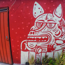 Mural 2018. El Recolector de tuna.. Traditional illustration, and Street Art project by Alan Mendoza - 04.16.2019