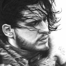 Jon Snow - Dibujo a lápiz. Pencil Drawing, Drawing, Portrait Drawing, Realistic Drawing, and Artistic Drawing project by Valle Siles - 04.22.2019