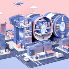 Luuna City. Un projet de Illustration traditionnelle, 3D, Direction artistique, Design graphique , et Animation 3D de Misa Urban - 22.04.2019