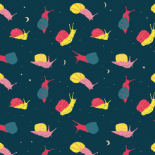 ¿Qué hacen los caracoles por las noches?. Un proyecto de Ilustración tradicional, Diseño gráfico y Pattern Design de Ana Laura Califa - 25.04.2019