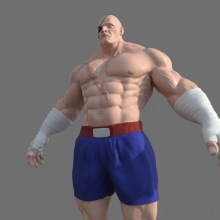 Fanart Sagat Street Fighter. 3D, 3D Modeling, and Video Games project by ismael_panadero - 04.27.2019
