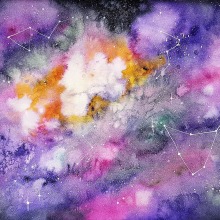 Mi Proyecto del curso: Técnicas modernas de acuarela: Galaxia. Un proyecto de Ilustración tradicional de evirol - 30.04.2019
