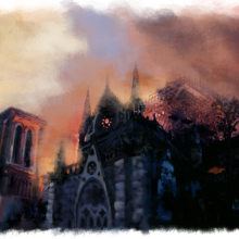 Notre Dame. Traditional illustration, Digital Illustration, and Artistic Drawing project by Noor Shurbaji - 04.30.2019