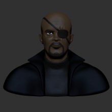 Nick Fury. Mi Proyecto del curso: Modelado de personajes en 3D. Un proyecto de Modelado 3D de Marco Loreto - 04.05.2019