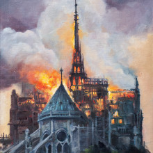 Notre Dame burning. Un proyecto de Pintura de Rubén Megido - 09.05.2019