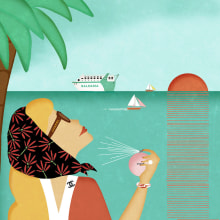 Chanel in the mediterranean sea . Advertising, Editorial Design, and Digital Illustration project by Araceli Moya - 05.13.2019