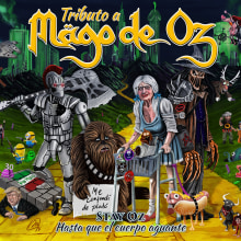Diseño Portada y contraportada Mägo de Oz - Stay Oz. Traditional illustration, Graphic Design, and Packaging project by Marcos Rodríguez González - 05.15.2019